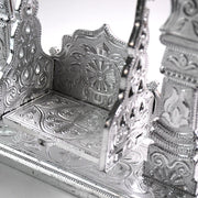 Intricately engraved silver finish Jhula for Laddu Gopal idols