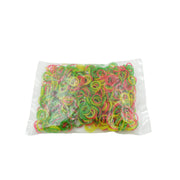 Strong nylon elastic bands neatly stacked, great for office and home organizing.