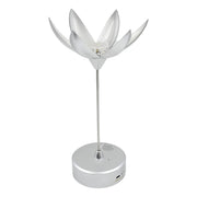 Close-up of the lamp's base, indicating the touch control area for opening, closing, and music functions.