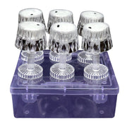Portable LED mini table lamps providing flameless, flickering ambient illumination.