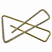 Geometric triangle golden brooch pin enhancing saree style