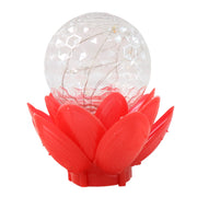 Close-up of Crystal Ball Lotus LED Decorative Light with multi-color illumination