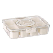 Plastic food storage box with 6 compartments and lid