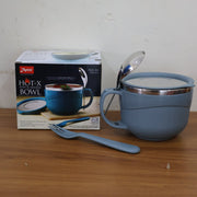 Ergonomic handle and utensil set of Apex insulated soup and noodle bowl