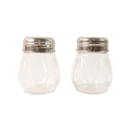 Compact and reusable 2-piece plastic spice shakers with stainless steel lids for chilli and oregano flakes