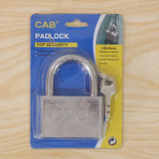 Detailed view of the lock body and hardened shackle of the premium heavy steel padlock.
