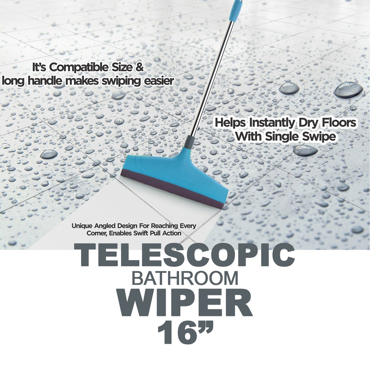 Compact design of the adjustable floor wiper for convenient storage.