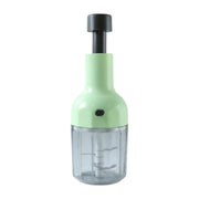 Kitchen food chopper with manual push mechanism