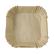 Square paper tray liners for frying and roasting