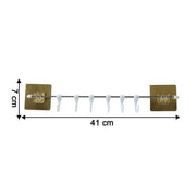 Neutral image of kitchen utility hook rack showing hooks and rod