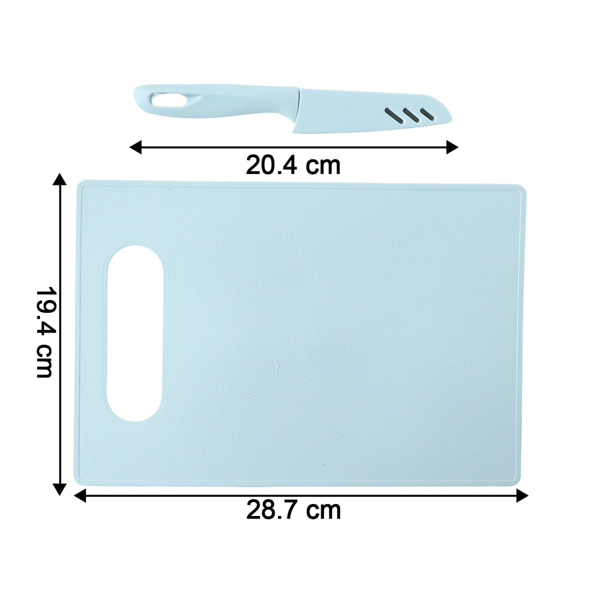 Multipurpose kitchen chopping board and knife ready for food preparation tasks