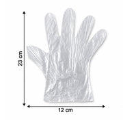 Packaging of disposable plastic gloves for hygienic tasks