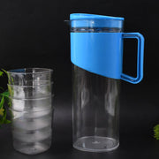 Durable unbreakable plastic water jug with lid and pouring spout