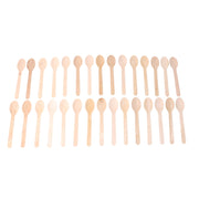 Natural birchwood disposable spoons demonstrating sturdy and food-grade quality.