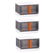 Modular black and white wardrobe storage organizer with moveable wheels