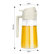 Leak-proof glass oil spray and pour dispenser
