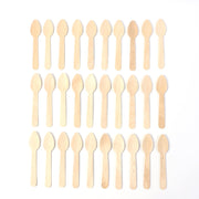 Lightweight natural wooden tea spoon 110mm pack of 30 for coffee and tea