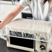 Dining chair plastic covers providing protection for individual chairs.