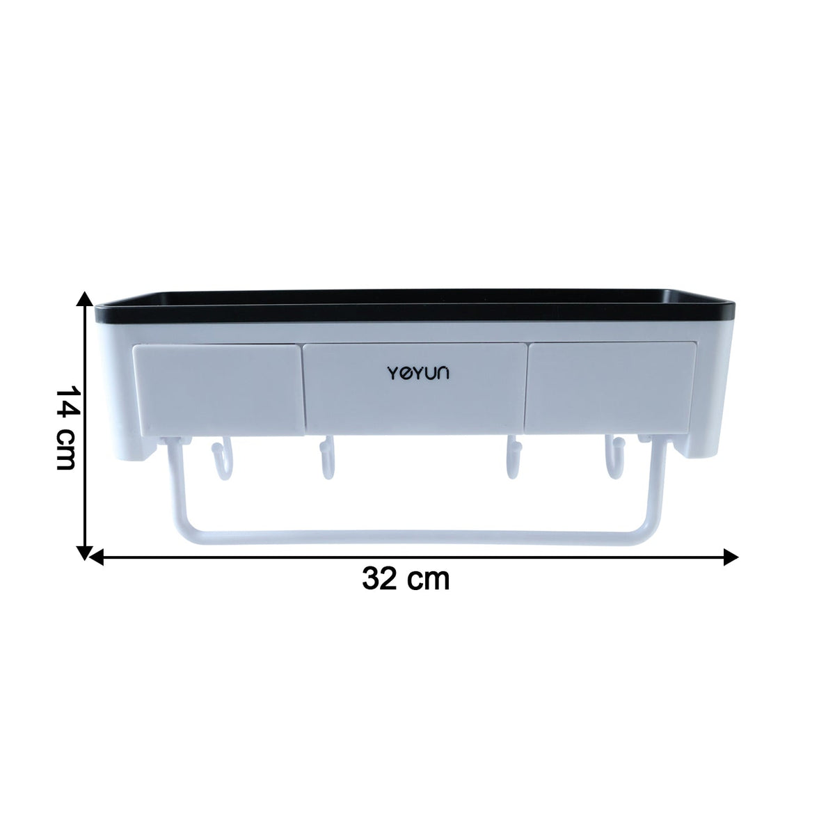 Neutral image of bathroom storage rack