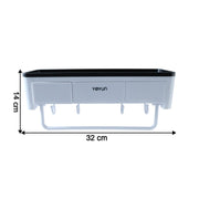 Neutral image of bathroom storage rack