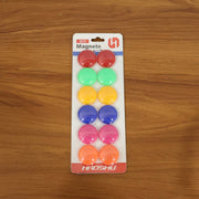 Colorful refrigerator magnets set used on whiteboard and fridge