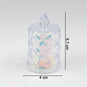 A side view of the flameless LED candle showing its realistic flickering flame effect.