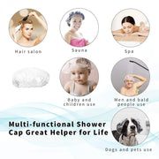 Another angle of the VelvaBloom disposable shower cap, highlighting its compact, travel-friendly nature.