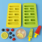 Stackable no-spill design plastic ice cube trays perfect for efficient freezer storage