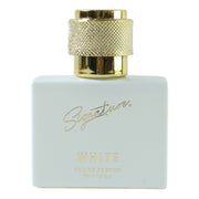 Luxury white fragrance perfume bottle view