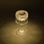 Night ambience created by warm light of LED crystal-effect table lamps