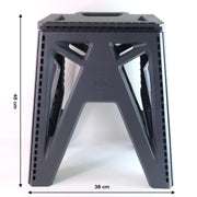 Supermom folding stool folded flat for compact storage