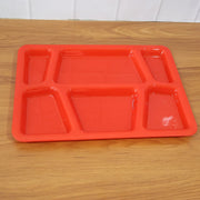 Multi-section plastic serving tray with smooth surface for quick washing