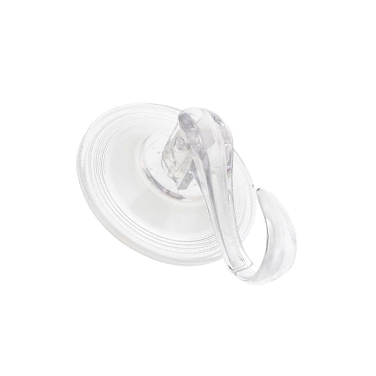 Reusable clear suction cup hook installed on glass window