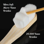 Compact travel wooden handle toothbrush with case