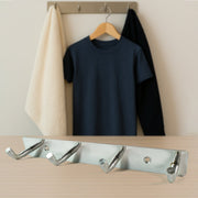 Installation hardware included with stainless steel 4 hook rack