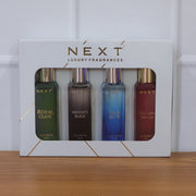 Premium mini fragrance gift pack with four bottles