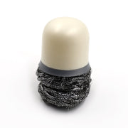Compact Pro Clean dish cleaning brush effectively scrubbing a pot.