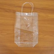Small plastic organizer bag part of transparent PVC carry bag set