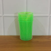 Complete set of reusable plastic tumblers, perfect for any beverage.