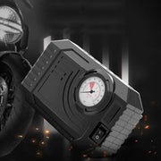 RaceVault Portable Tire Inflator with gauge and nozzle on a white background.