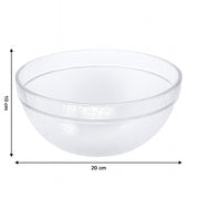 Textured plastic mixing bowl designed for stable idli batter preparation