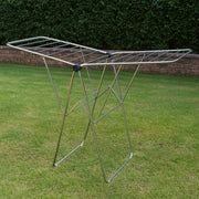 Heavy duty foldable cloth drying rack from Supermom for large indoor and outdoor laundry loads
