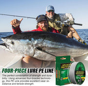 Abrasion resistant braided fishing line with iron weave design