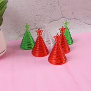 Close-up of LED Christmas tree decorative light showing cone design and star top