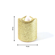 Glitter LED tealight candle showing soft and warm flickering light for Christmas