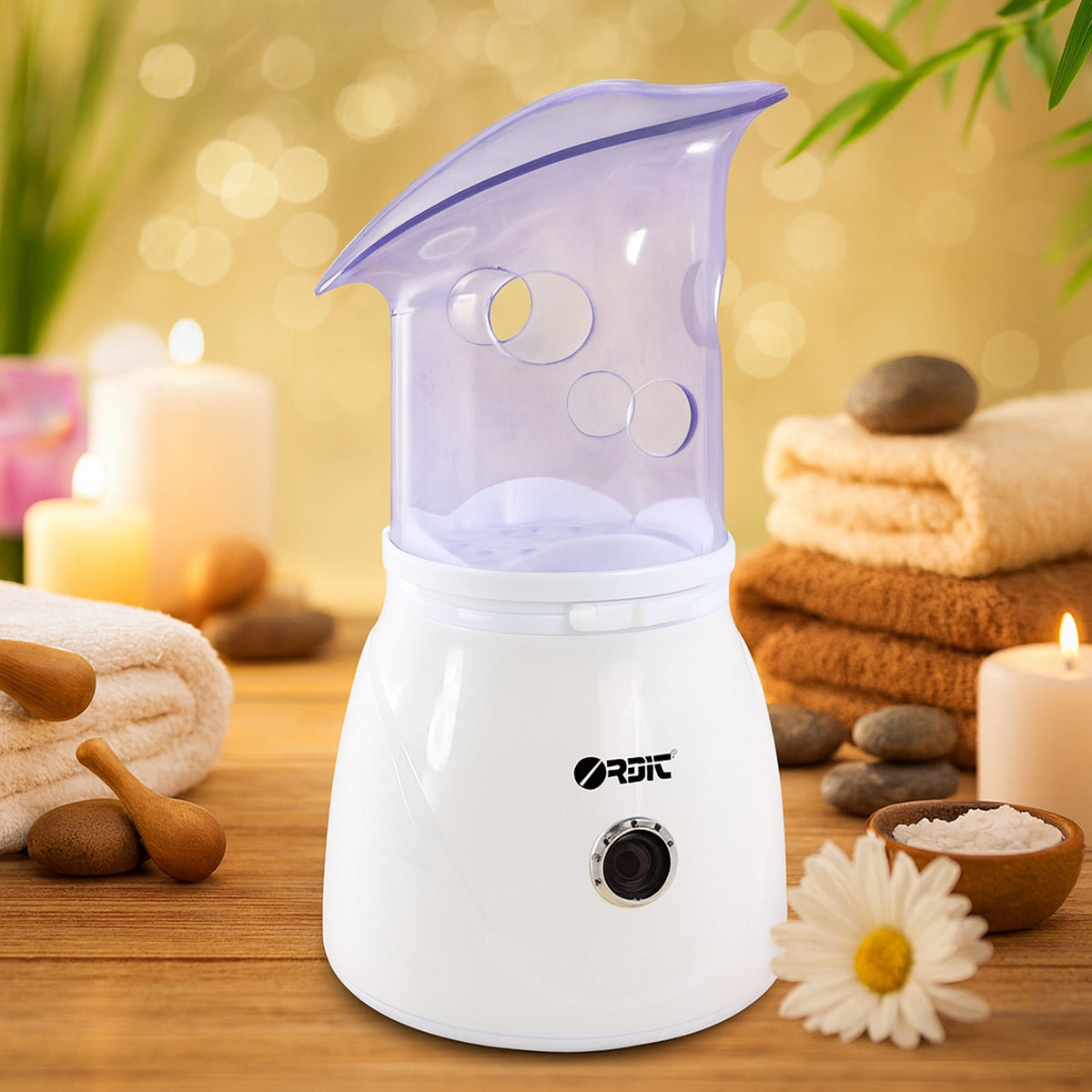 Professional facial steamer with ergonomic steam mask design