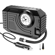 Portable tire inflator with its bright LED light illuminated for night use.