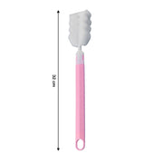 Durable silicone bottle brush with flexible head for thorough cleaning.