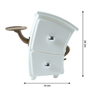 Compact desktop drawer organizer with side hook for keys and accessories