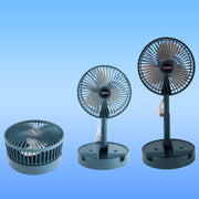 The Portable Desktop Fan fully folded down, emphasizing its travel-friendly design.